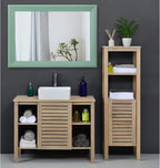 AAZZKANG Wood Framed Mirror Rectangle Modern Farmhouse Wall Mirrors Decor Large 28"x20" for Bedroom Living Room Bathroom Dressing Room Green