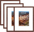 KTKDE 8x10 Picture frame Set of 4,Wine red frame 5x7mat or 8x10 Without Mat, Modern Style Wood Composite Frame real glass,black 8 by 10 Studio Gallery frame for home Friends Wedding best gift