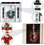 2 Pack Candy Cane Snowman Wreath Hangers for Front Door,Christmas Decoration Metal Over The Door Single Wreath Hook Ornament Door Wreath Hanger,Door Hanger for Wreath Front Door