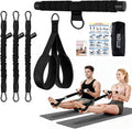 Multifunction Pedal Resistance Band with Handle, 3 Tube Adjustable 30/40/50LB Foot Pedal Puller Resistance Bands with Poster, Extended Length Tension Rope for Men Women Full Body Workout Home Gym