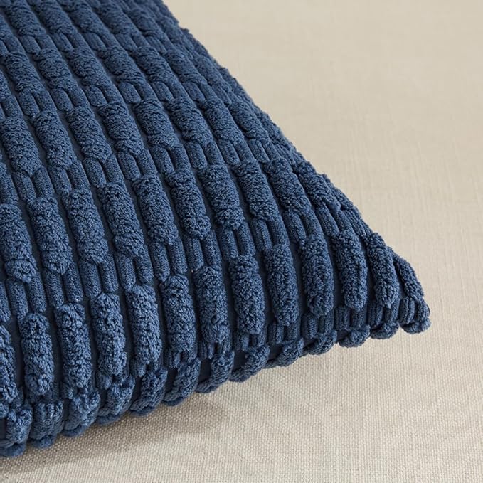Fancy Homi 4 Packs Decorative Throw Pillow Covers for Living Room Couch Bed, Modern Farmhouse Boho Home Décor Accent Cushion Case, 20" x 12", Dusty Blue