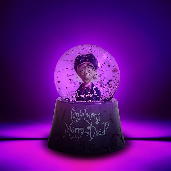Tim Burton's Corpse Bride Victor Can The Living Marry The Dead? Light-Up Mini Snow Globe for Adults | 3 Inches Tall