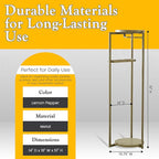Kings Brand Furniture Suit Valet Stand, Coat Rack with Rods & Storage Trays - Tie Jacket Hanger, Freestanding Clothing Organizer Perfect for Bedrooms & Entryways, Lemon Pepper