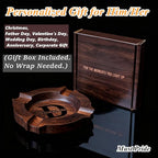 Personalized Name Walnut Cigar Ash Tray for Men Custom Wooden Cigar Ashtray for Outdoors Engraved Monogramed Ashtray Gifts for Father's Day Husband Fathers Groomsmen Papa Grandpa from Daughter Wife