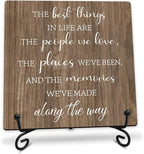 5” Motivational Wooden Sign With Metal Support - The Best Things In Life Are The People We Love - Rustic Farmhouse Decor For Kitchen Living Room Bedroom Desk Shelf Decor Inspirational Gifts For Family & Friends - A19