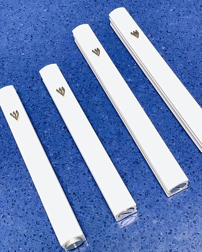 A&S Mezuzot Alumium Mezuzah Case in Silver Shin Design Weatherproof Door Mezuza Judaica Art for Home Blessing (White, 6 Inches)