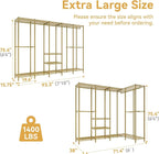 H5 Large Wire Garment Rack, Heavy Duty Clothes Racks, Wardrobe Closet Rack for Hanging Clothes, Freestanding Clothing Racks with Adjustable Shelf, 93.3" Wx15.7 Dx75.4 H, Gold, Load 1400 lbs