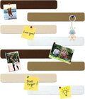 8Pcs Rectangle Felt Cork Board Bar Strips with 35 Pushpins, Self-Adhesive Bulletin Board Strips for Office School Home Wall Decor Stickers Memos Schedules Photos Display -Gradual Brown