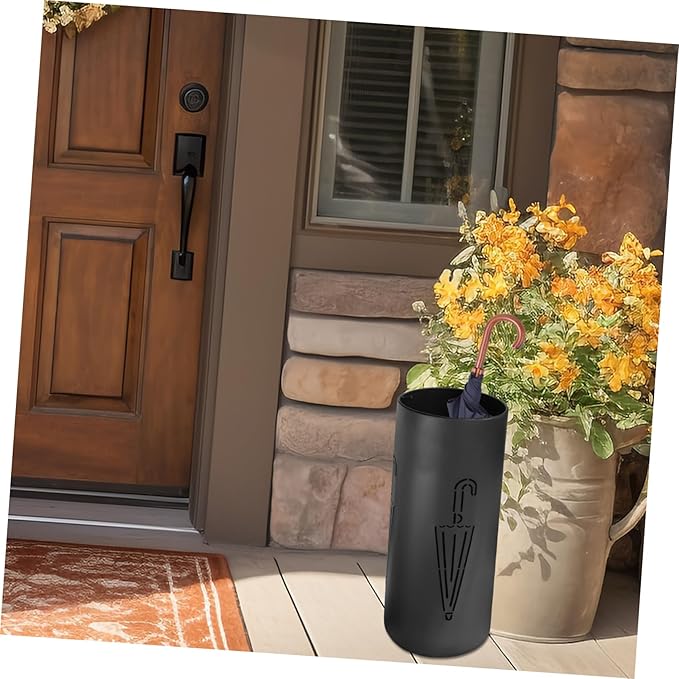 VALICLUD Stylish Iron Umbrella Stand Bucket Umbrella Organizer for Entryway for Walking Sticks More Heavy Duty Design Easy to Clean for Home Office