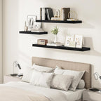 Vivelove 2 inch Thick Floating Shelves for Wall 48 Inches Long, 12" Deep Wall Shelves, for Bedroom, Bathroom, Living Room, Kitchen, Office, Modern Home Decor, 48" X 12" X 2", Set of 2, Black