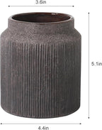Farmhouse Vase for Home Decor, Vintage Rustic Terracotta Flower Vase Suitable for Home Decor, Living Room, Shelf, Dining Table. 4.4IN*5.1IN ZSHLXM