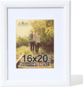 KTKDE 16x20 Picture Frame Real Glass,Poster frame Display Pictures 11x14 with Mat or 16x20 Without Mat, Modern Style Wood Composite Frame,Gallery Wall Frame Wooden White，best gift