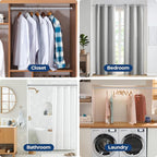 Mavivegue Closet Rod, 17 to 28 Inch Adjustable Closet Rods for Hanging Clothes, Silver Hanging Rod for Closet Wardrobes Laundry RV, Bathroom