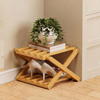 The 9-Tier No-Assembly Bamboo Rack, 2-9 Tier Folding Shoe Storage Rack, Space-Saving Organizer for Shoes, No Assembly Narrow Shoe Shelf for Entryway Closet Dorm (Natural, 2 Tier)