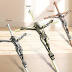 ACHIBANG 10" Crucifix Wall Cross 3 Pack – Gold, Silver & Copper Jesus Crosses for Wall, Catholic Crucifix Wall Decor for Home or Over-the-Door Blessing