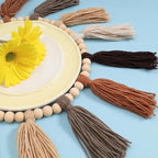Boho Tassel Garland Western Decor Terracotta Tassel Wood Bead for Birthday, Party Home Nursery Decorations