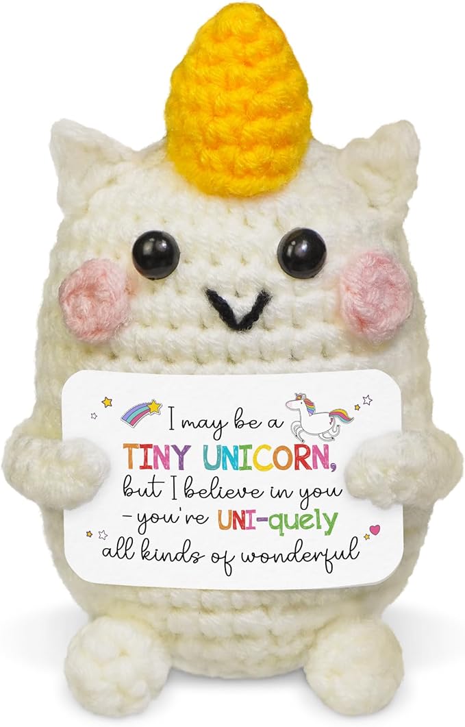 OASSIE Kindergarten Graduation Gifts for Kids - Positive Crochet Animals Unicorn Plush - 6 7 8 9 10 11 12 Year Old Birthday Preschool Teen Girl Gifts Trendy Stuff for Kids Teens Sister Daughter