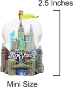Mini New York City Snow Globe Apple Leaf 2.5 Inch NYC Snow Globe