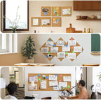 MaxGear Large Cork Board for Wall 36" x 24", 6 Pack Cork Board Tiles with 20 Pushpins & Safe Removable Adhesive Tabs, 12" x 12" Corkboards for Office, School & Home