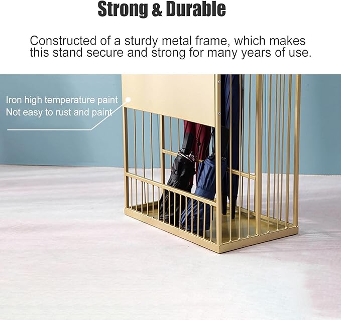 Umbrella Stand Hallway Entryway Storage Rack Umbrella Holder Large Capacity Metal Umbrella Holder Stand, Freestanding Umbrella Storage Stand with Four Non-Slip Feet, Canes Walking Sticks Swords(Black,