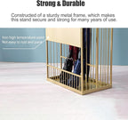 Umbrella Stand Hallway Entryway Storage Rack Umbrella Holder Large Capacity Metal Umbrella Holder Stand, Freestanding Umbrella Storage Stand with Four Non-Slip Feet, Canes Walking Sticks Swords(Gold,L