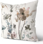 Flower Throw Pillow Covers 16x16 Set of 2, Flowers Pillow Cushion Cases,Decorative Square Pillowcases for Sofa Couch Bedroom Living Room Car