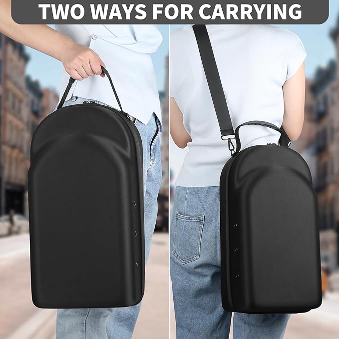 Hard baseball hat case, Hat Carrier Travel Case with Adjustable Shoulder Strap, Hat cap case for 12 Baseball Caps - Perfect for Traveling & At-Home Storage (Black with Grey)