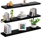 AMADA HOMEFURNISHING Floating Shelves for Wall, Wall Shelves for Living Room, Bedroom, Bathroom, Kitchen & Home Office Organization, Bathroom Shelves with Hidden Brackets, 22 lbs Max Load, AMFS44B