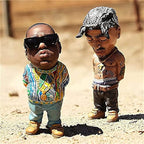 Resin Sculpture, Handmade Biggie + Tupac Ornament, Commemorative Resin Figurine (Red)