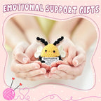 Emotional Crochet Bee Gifts, Affiramation Cheer Up Gifts for Her Birthday White Elephant, Romantic I Love You for Grandma Sister Friend Coworker