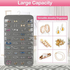 3 Pack Hanging Jewelry Organizer, 80 Clear Pockets earring organizer and storage, Accessories holder organizer for Closet, Jewelries, Necklace, Travel