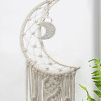 Zorfeter Moon Dream Catcher, Macrame Wall Hanging Boho Decor, Moon Star Decoration for Bedroom