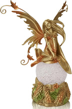 Resin Fairy Statue with Light, Hand-Painted Angel Figurine Graceful Fairy Sculpture Elegant Fantasy Decor for Bookshelf, Mantel, Bedroom, Coffee Table, Thoughtful Gift for Women, Girls