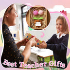 Wavwavw 3 Pack Teacher Appreciation Gift Positive Flower Handmade Crochet Doll Thank You for Helping Me Grow Gifts Back to School Gifts for Women Teacher(Tulip)