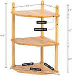 3-Tier Expandable Bamboo Corner Shelf - Dish/Plate Organizer for Cabinet, Kitchen Counter Shelf & Small Kitchen Shelf, Adjustable (Natural, 2-Pc 6.70" H)