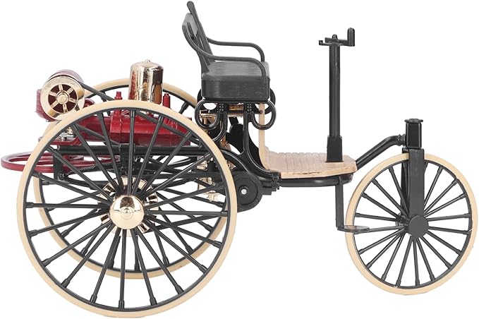Fdit Retro Alloy Tricycle Ornament High Simulation Classic Car Model 1:12 Scale Decoration for Home, Ideal Model Collectors, Suitable for Wine Cabinet Entrance Decor, Durable and Sturdy Design