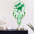 Dinosaur Dream Catcher Kit for Kids Dino Feather Dreamcatcher Dinosaur Wall Hanging Decor with Triple Ring DIY Feather Dream Catcher Gifts for Home Nursery Boys Girls Toddler Baby Room Bedroom Decor