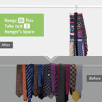 2 Pack Tie Rack, Wooden Tie Hanger for Men Closet, 60 Storage Capacity, Non-Slip Rotatable Tie Organizer, Closet Organizers and Storage, Black