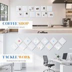 DOLLAR BOSS Large Cork Board for Wall 48" x 36" x 0.5" Bulletin Board 12 Packs Corkboard Tiles Self Adhesive Felt Wall Tiles for Office Home School, White