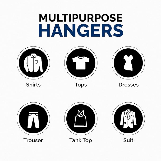 Plastic Hangers 50 Pack - Space Saving Clothes Hangers, Made in USA, Durable & Strong Plastic Shirt & Coat Hanger with Notches & Shoulder Grooves, Non-Slip Clothing Hangers | Grey