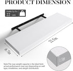BAYKA White Floating Shelves for Wall, Set of 3, 22.5 Inches Wall Mounted Rustic Wood Shelves for Bathroom, Bedroom, Living Room or Kitchen, Hanging Shelf for Books/Storage/Decor/Display