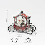 Midnight Manor Halloween Water Globe Carriage LED Lighted Snow Globe Lamp Spooky Wedding Skeleton Decor Acrylic Glitter Water Lantern Battery Operated Fall Indoor Decoration