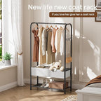 Freestanding Metal Garment Rack - Heavy Duty Coat & Clothes Hanger for Hanging/Drying, Portable Closet Storage for Laundry Room/Bedroom, Black