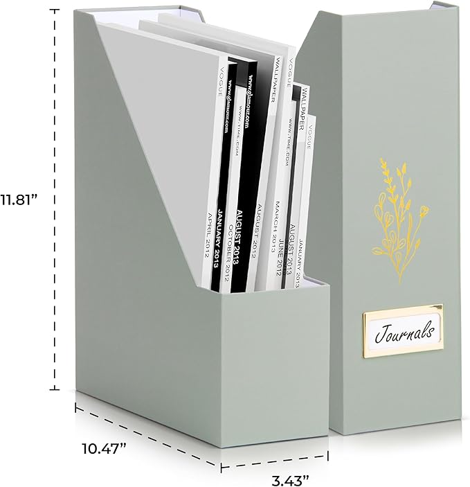 ZICOTO Beautiful Magazine Holder Set Of 3 - Sturdy File Holder to Organize Your Desk Or Shelves - The Perfect Office Storage to Effortlessly Organize Your Paperwork/Files, Magazines, Books Or Binders