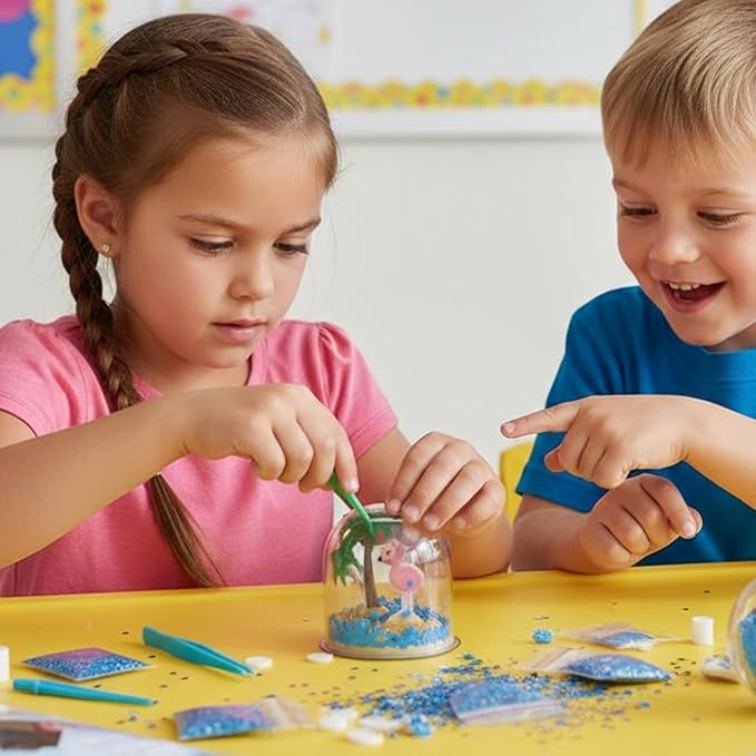 Fun Express Summer Beach Glitter Globe CK-12 - Craft Kits - VBS Vacation Bible School Supplies/Decor - 12 Pieces