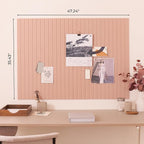Large Felt Bulletin Board - Stylish Perfectly Sized 35" x 47" Cork Board Alternative for Office & Wall Decor – 12 Customizable Adhesive Tiles w/Golden Pins are Perfect to Display Your Photos