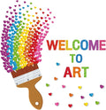 Epakh Welcome to Art Bulletin Board Set Welcome to Art DIY Classroom Decorations 3D Paper Cutouts for Back to School Preschool Elementary Summer Window Chalkboards Wall Door Decor
