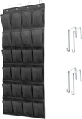 Over The Door Shoe Organizer with 24 Large Breathable Mesh Pockets Sturdy Closet Door Shoe Storage Holder Hanging SimpleHouseware Men Women Kids Shoe Holder for Rack (Black)