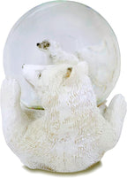 Elanze Designs White Polar Bear Mommy and Cub Magical Whimsical Tabletop Dresser Nightstand Figurine Miniature 45MM Sturdy Polyresin Glitter Water Snow Globe Decoration