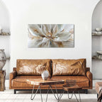 Flower Wall Art Vintage White Floral Canvas Pictures Abstract Blooming Flower Prints Painting Large Abstract Botanical Blossom Wall Decor Elegant Artwork for Bedroom Living Room Home Decoration 20x40"